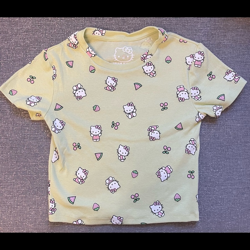 Hello Kitty lime green crop top
